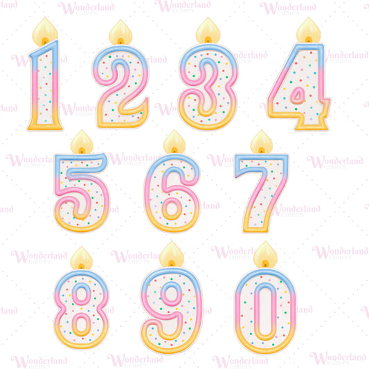 DIGITAL STL - Birthday Candle Number Set