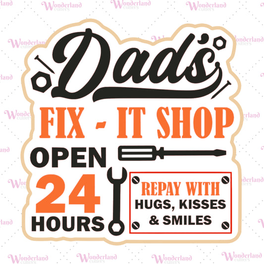DIGITAL STL - Dad's Fix It Shop Plaque