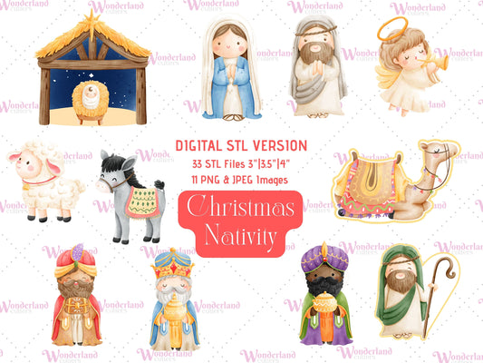 DIGITAL STL - Christmas Nativity Set - 33 Cutter STL Files